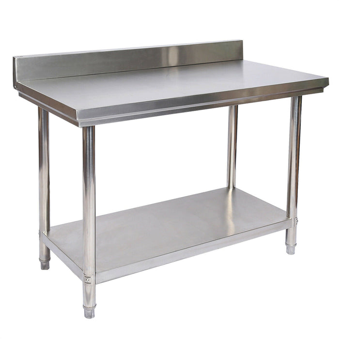 Tavolo da lavoro in acciaio inox con bordo protettivo 120 x 60 x 85 cm 16_0002500