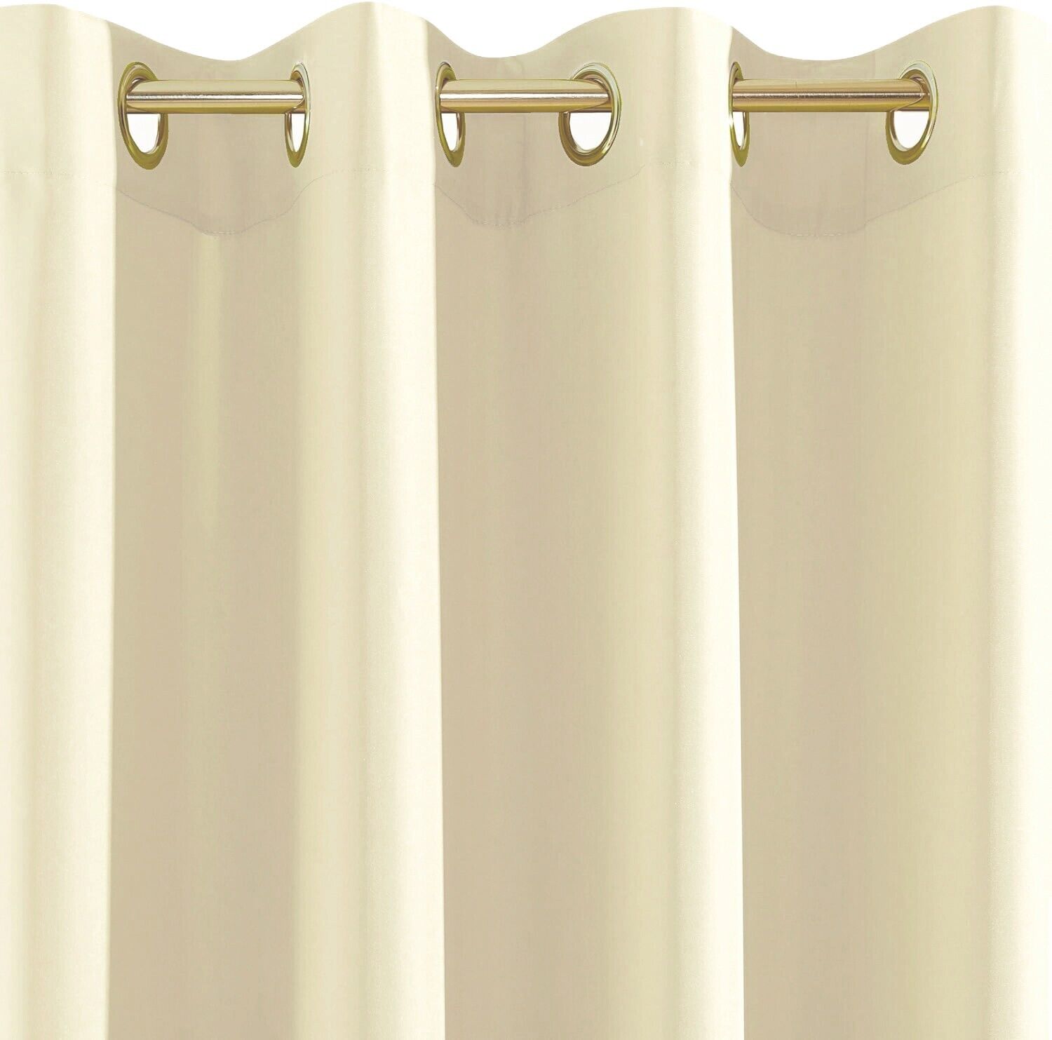 Tenda Porta Finestra 140x280 Cm Raso Sintetico 1 Pannello Coprente Occhielli Acciaio Beige