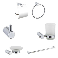 KIT COMPLETO 6 ACCESSORI BAGNO ASTA SAPONE WC GANCIO PORTA ASCIUGAMANO 03908