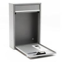 Serratura a combinazione per cassetta postale a parete dal design moderno in acciaio zincato argento 16_0000065