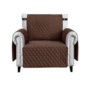 Copri Poltrona Impermeabile Tasche Laterali Proteggi Poltrona Antimacchia Antiscivolo 1 Posto Marrone