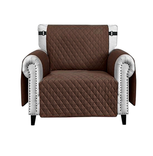 Copri Poltrona Impermeabile Tasche Laterali Proteggi Poltrona Antimacchia Antiscivolo 1 Posto Marrone