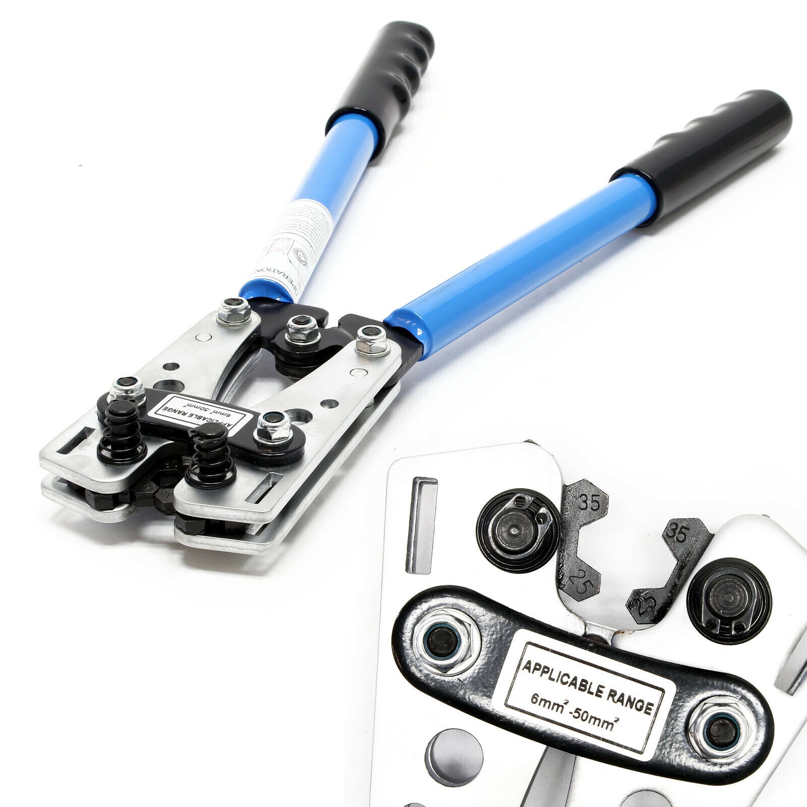 Pinza per crimpare utensile per crimpare 6-50 mm² capocorda impugnature antiscivolo 16_0000644