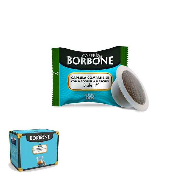 100 CAPSULE CIALDE CAFFÈ BORBONE MISCELA DEK COMPATIBILI MACCHINE MARCA BIALETTI