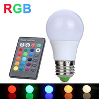 LAMPADINA LAMPADA LED 5W WAT RGB CON TELECOMANDO LUCE COLORI MULTICOLOR E27