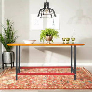 Gamba per banco da lavoro cm 125 rosso antracite acciaio supporto scrivania imballo officina 16_0002508