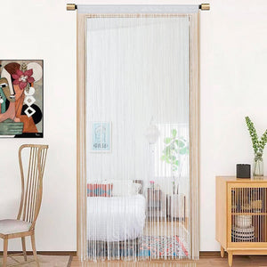Tenda a Fili Elegante Per Porte Finestre Pannello 100x200 Cm Divisorio Camere Stanze Ambienti Bianco