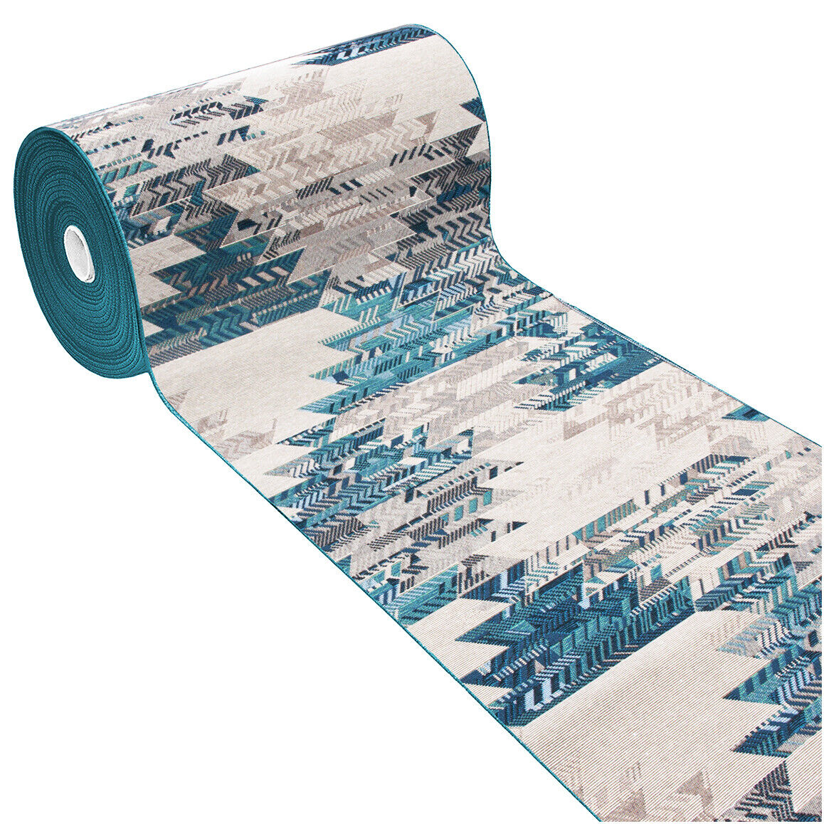 Tappeto Cucina Etnico 54x240 Cm Moderno Passatoia Antiscivolo Tessuto Gobelin Lavabile Blu