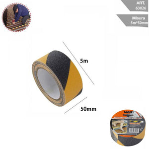 NASTRO ANTISCIVOLO ADESIVO 5MM 5MT BICOLORE SCALE PAVIMENTI SUPERFICI SCIVOLOSE