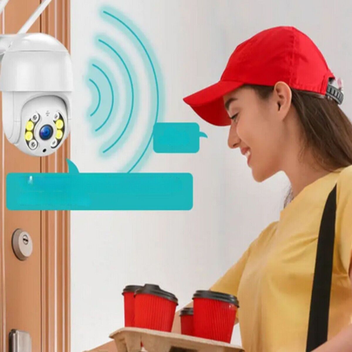 TELECAMERA VIDEOSORVEGLIANZA 8 LED WIFI 3.6MM 2 ANTENNE 12X8CM JTZ-8160QJ