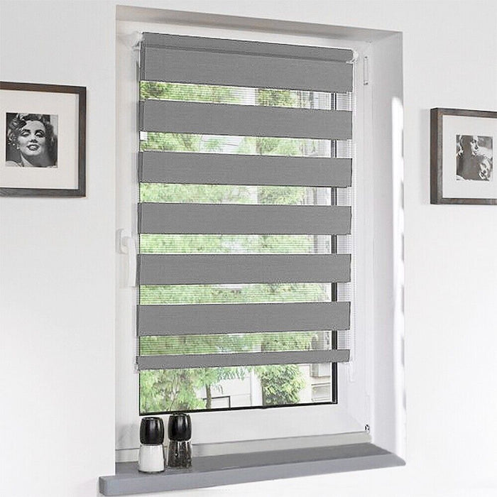 Tenda a Rullo 100x180 Cm Finestra Porta Interno Casa Ufficio Kit Montaggio Parete Telaio No Fori Grigio