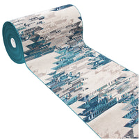 Tappeto Cucina Etnico 54x80 Cm Moderno Passatoia Antiscivolo Tessuto Gobelin Lavabile Blu