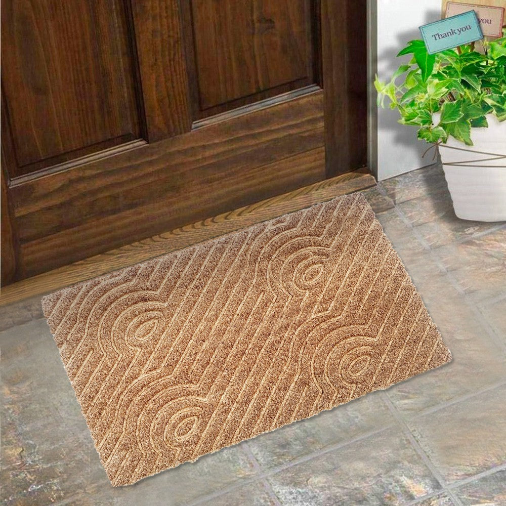Zerbino Cocco 3D Moderno 40x70 Cm Antiscivolo Tappeto Rettangolare Porta Ingresso Entrata - C