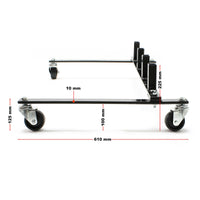 Supporto mobile per rack di stoccaggio per 4 carrelli con martinetto idraulico rack di trasporto 16_0002928