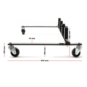 Supporto mobile per rack di stoccaggio per 4 carrelli con martinetto idraulico rack di trasporto 16_0002928