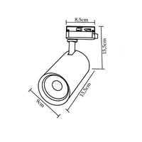 FARETTO DA BINARIO ORIENTABILE 15W LUCE CALDA ROTABILE FARO LED COB DA SOFFITTO