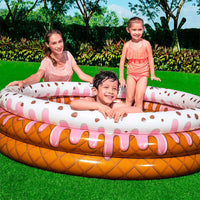 PISCINA 3 ANELLI BAMBINI GELATO BAMBINI 160X38 CM GONFIABILE TONDA TORTA BESTWAY