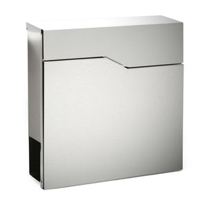 Cassetta postale di design in acciaio inox scomparto per giornali montante in acciaio inox argento 16_0000094