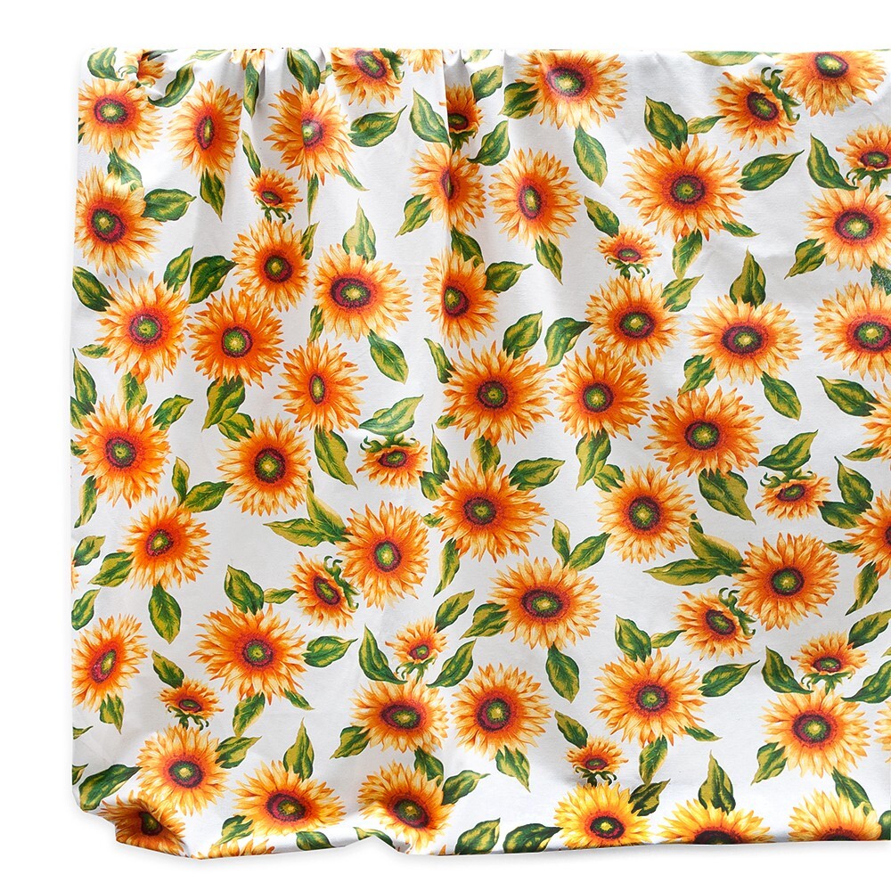 Tessuto Stoffa Girasoli Cotone Cucito Arredo Rivestimento Foderare Cuscini Divani 2,8x1 Mt Bianco