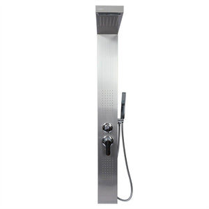 Doccia da giardino a pioggia a parete in acciaio inox 130 cm con ugelli idromassaggio getto pioggia 16_0002769