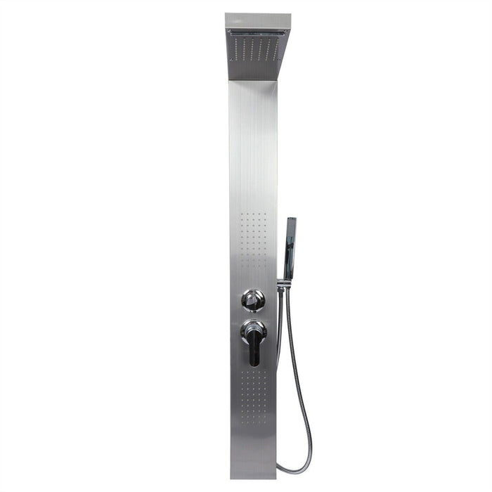 Doccia da giardino a pioggia a parete in acciaio inox 130 cm con ugelli idromassaggio getto pioggia 16_0002769