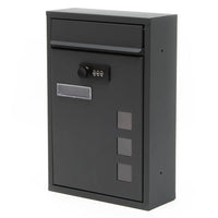 Cassetta postale da parete di design con serratura a combinazione in acciaio zincato antracite 16_0000067