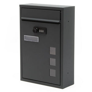 Cassetta postale da parete di design con serratura a combinazione in acciaio zincato antracite 16_0000067