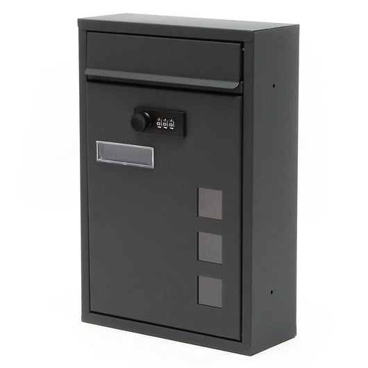 Cassetta postale da parete di design con serratura a combinazione in acciaio zincato antracite 16_0000067