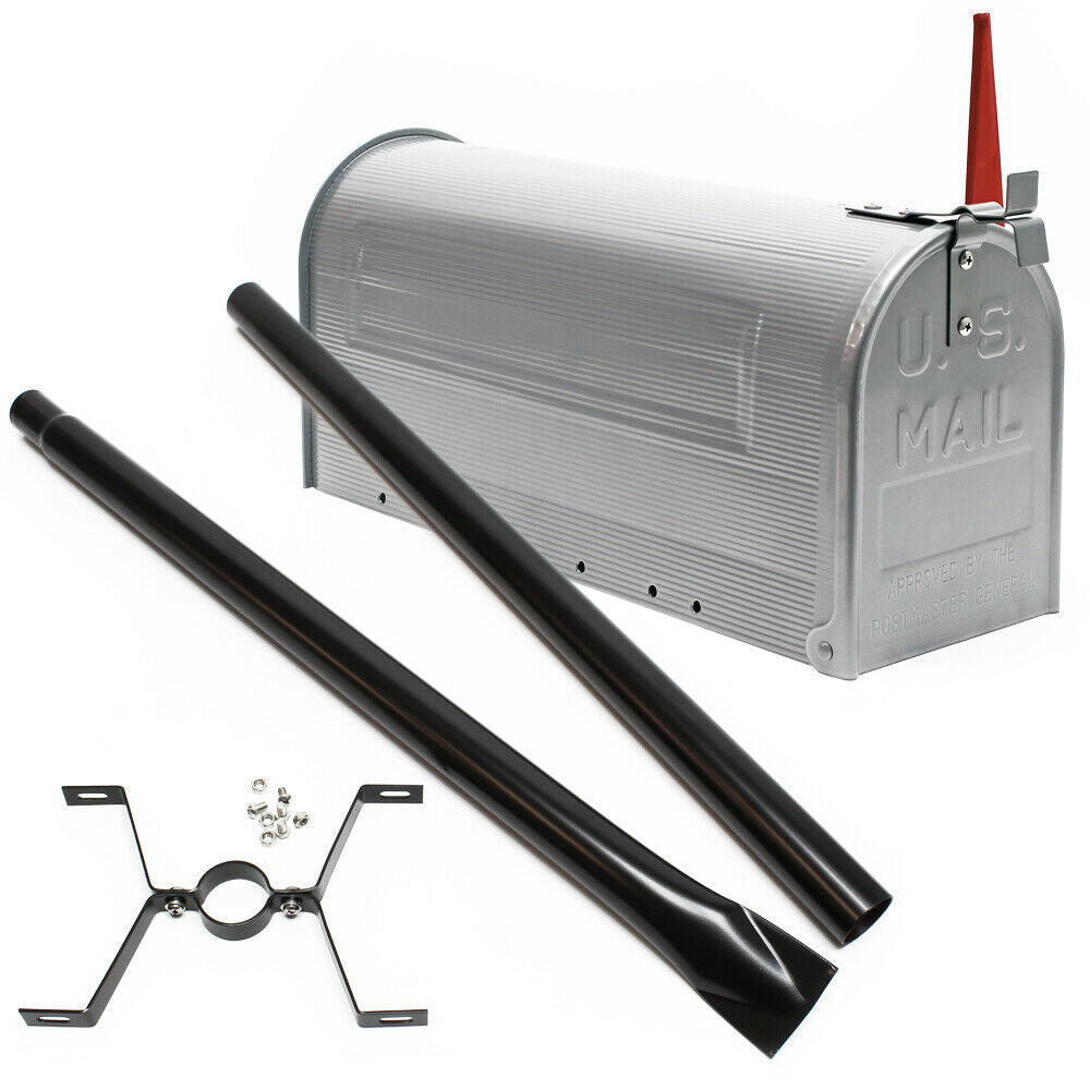 Cassetta postale americana argento Piedino di supporto per posta design americano 16_0000332