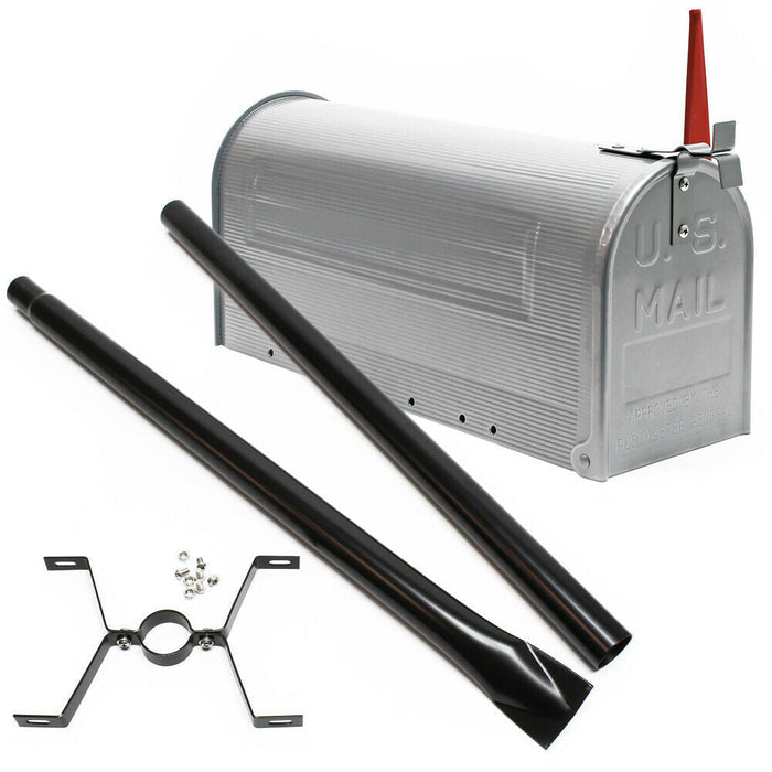 Cassetta postale americana argento Piedino di supporto per posta design americano 16_0000332