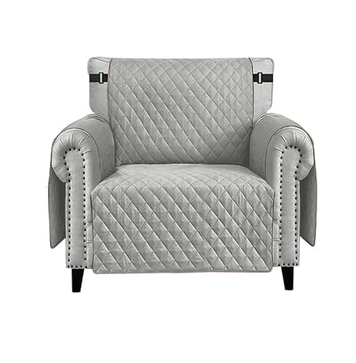 Copri Poltrona Impermeabile Tasche Laterali Proteggi Poltrona Antimacchia Antiscivolo 1 Posto Grigio