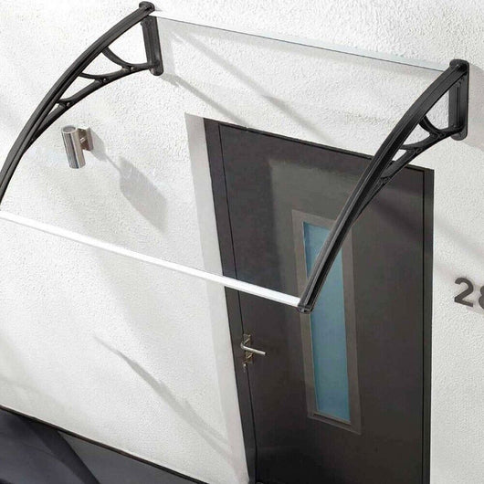 Pensilina Tettoia 100x80 Cm Esterno Porta Ingresso Trasparente Modulare Tetto Copertura Policarbonato