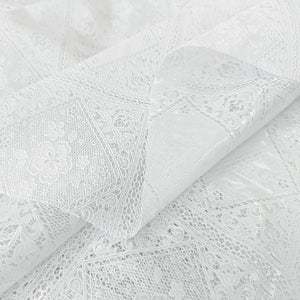 Tovaglia Plastificata Ricamata Bianca Pizzo 3D Moderna Copritavolo Cucina Antimacchia 137X50 DIS_G