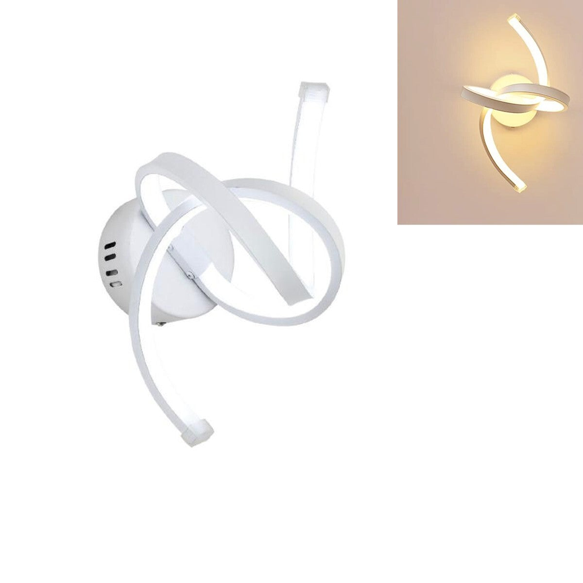 APPLIQUE LAMPADA INTERNO MODERNA PARETE MURO SPIRALE 15W LUCE NATURALE ST-005