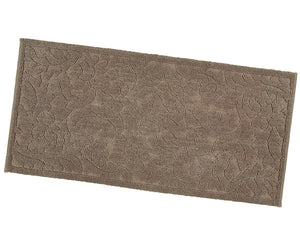 Tappeto Morbido Cotone 63x140 cm Scendiletto Bagno Camera Assorbente Antiscivolo Tortora