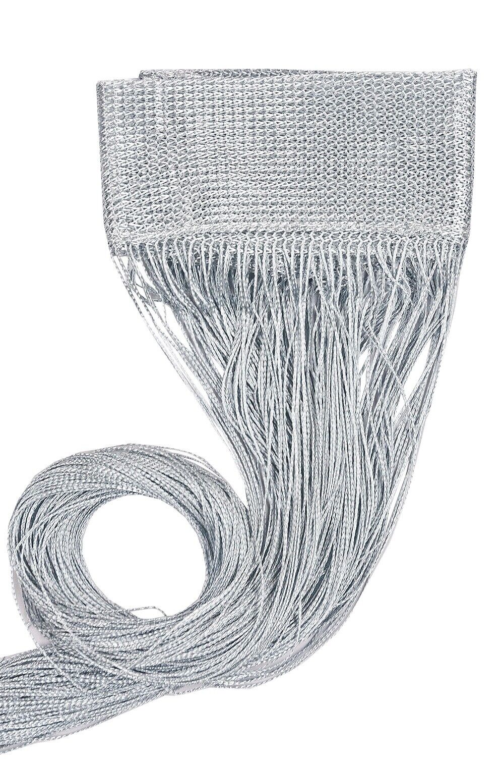 Tenda a Fili Elegante Per Porte Finestre Pannello 100x200 Cm Divisorio Camere Stanze Ambienti Grigio