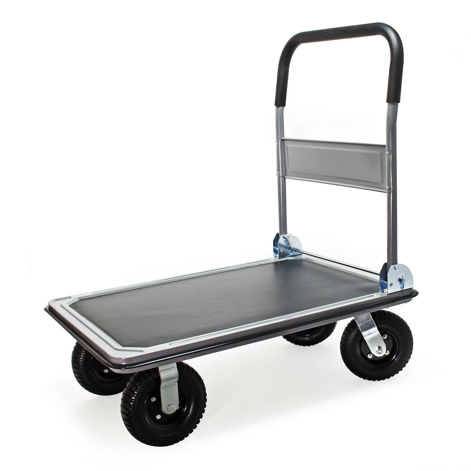 Carrello con piattaforma Carrello pieghevole per movimentazione carichi con pneumatici da 300 kg 16_0002573