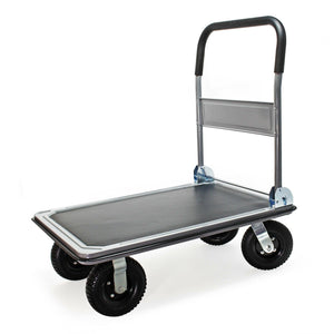 Carrello con piattaforma Carrello pieghevole per movimentazione carichi con pneumatici da 300 kg 16_0002573