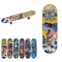 SKATEBOARD SKATE IN LEGNO FANTASIA COLORATO BAMBINI RAGAZZI 70CM 90460