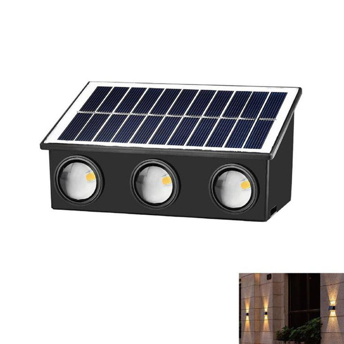 APPLIQUE LAMPADA 6 LED MURO PARETE SOLARE IP65 BIANCO CALDO GIARDINO TE-B0575*