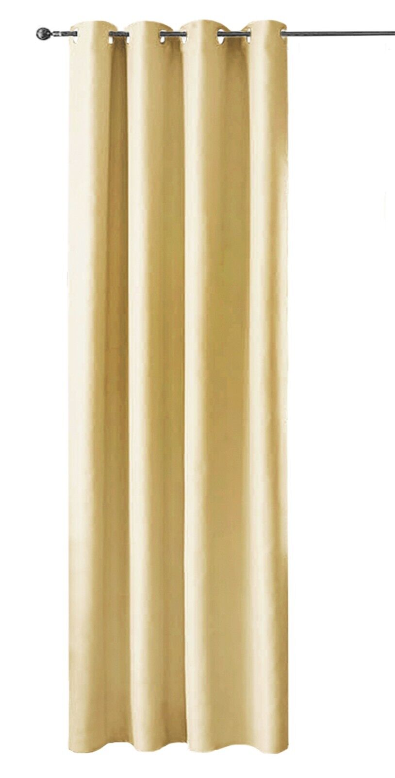 Tenda Porta Finestra 140x280 Cm Raso Sintetico 1 Pannello Coprente Occhielli Acciaio Oro