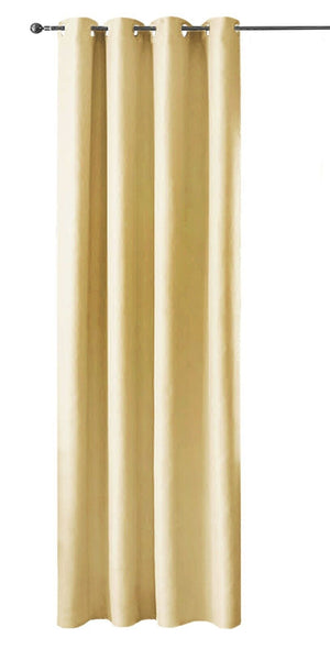 Tenda Porta Finestra 140x280 Cm Raso Sintetico 1 Pannello Coprente Occhielli Acciaio Oro