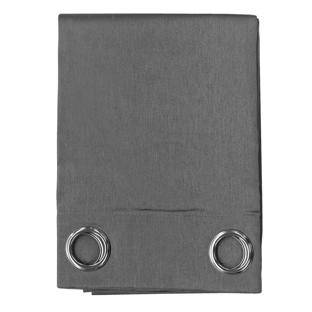 Tenda Porta Finestra 140x280 Cm Raso Sintetico 1 Pannello Coprente Occhielli Acciaio Antracite