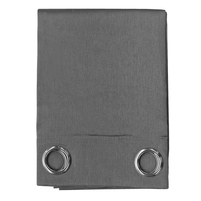 Tenda Porta Finestra 140x280 Cm Raso Sintetico 1 Pannello Coprente Occhielli Acciaio Antracite
