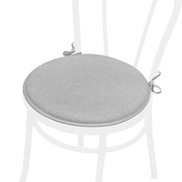 Set 4 Cuscini Sedia Grigio Rotondi Cotone Lavabili Morbidi Coprisedia Tondo Tinta Unita Pastello