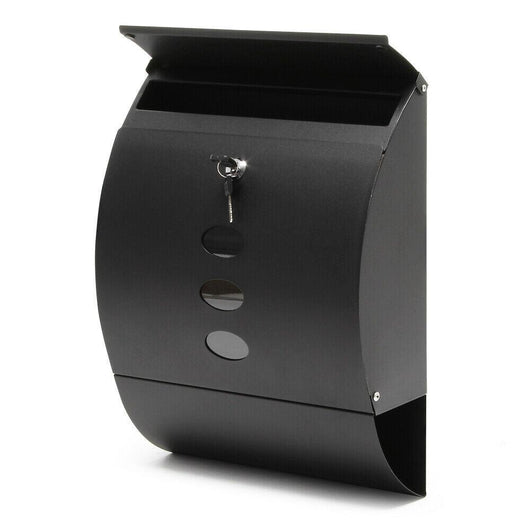 Cassetta postale da parete di design con scomparto per giornali in acciaio zincato 32 x 40 x 12 cm nero 16_0000081