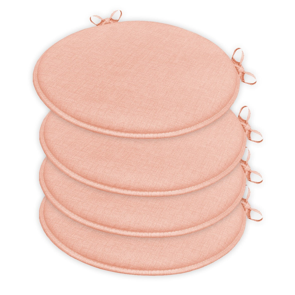 Set 4 Cuscini Sedia Rosa Rotondi Cotone Lavabili Morbidi Coprisedia Tondo Tinta Unita Pastello