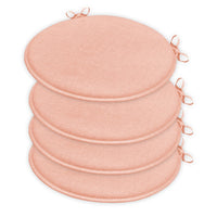 Set 4 Cuscini Sedia Rosa Rotondi Cotone Lavabili Morbidi Coprisedia Tondo Tinta Unita Pastello