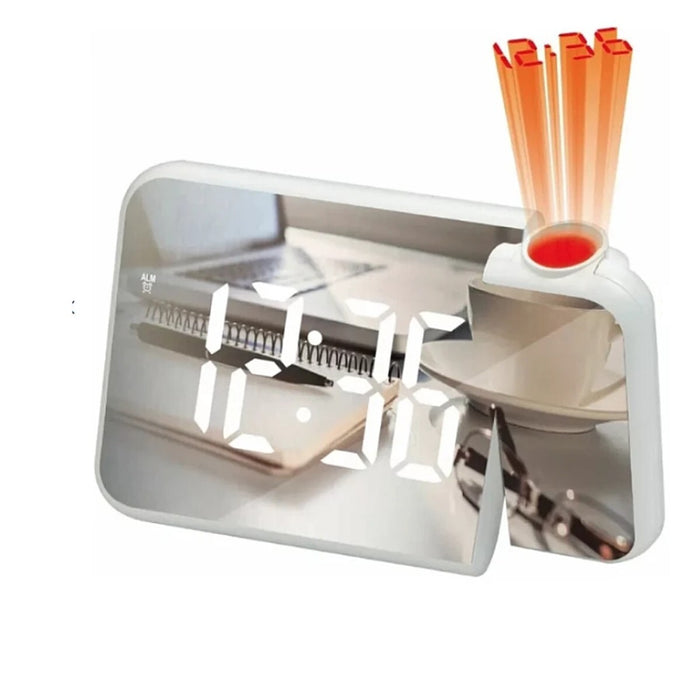 OROLOGIO SVEGLIA DIGITALE PROIETTORE ORARIO DISPLAY LED SPECCHIO ALLARME DS8590L