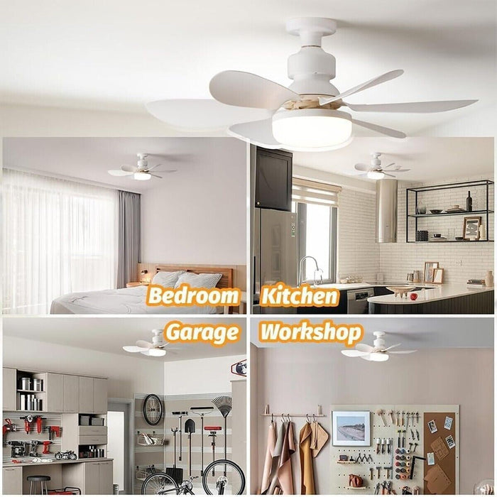 LAMPADA VENTILATORE PLAFONIERA LED SOFFITTO E27 DIMMERABILE PALE TELECOMANDO 30W